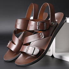 Load image into Gallery viewer, TitanTread™ - Men&#39;s Casual Slip-On Leather Sandals
