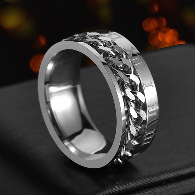 Dylan Steel rotatable men ring