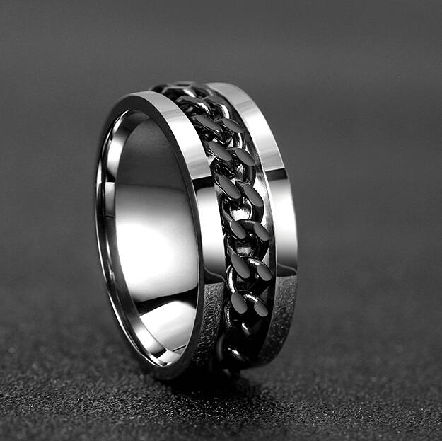 Dylan Steel rotatable men ring