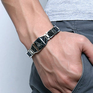 Steel Magnetic Therapy Healing Bracelet Magnet Bangle Relieve Pain Anti Radiation