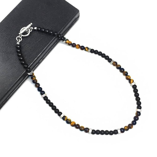 Osi Natural Tiger Eye Stone Bead Necklace