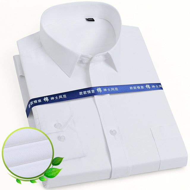 Basic Dress Shirt Single Patch Pocket Formal Business Shirt