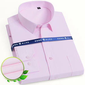 Basic Dress Shirt Single Patch Pocket Formal Business Shirt