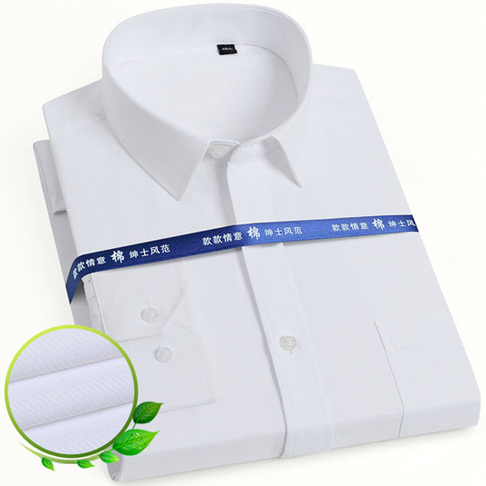 Basic Dress Shirt Single Patch Pocket Formal Business Shirt