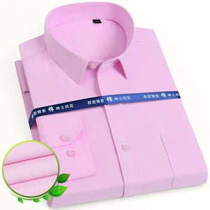 Basic Dress Shirt Single Patch Pocket Formal Business Shirt