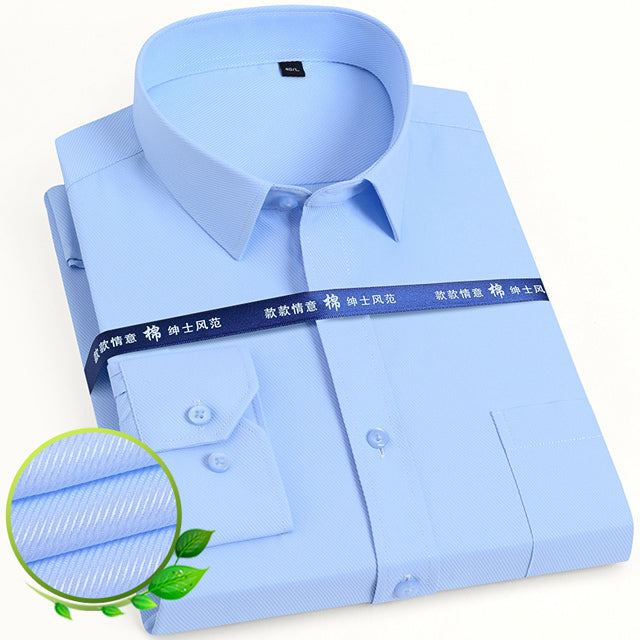 Basic Dress Shirt Single Patch Pocket Formal Business Shirt