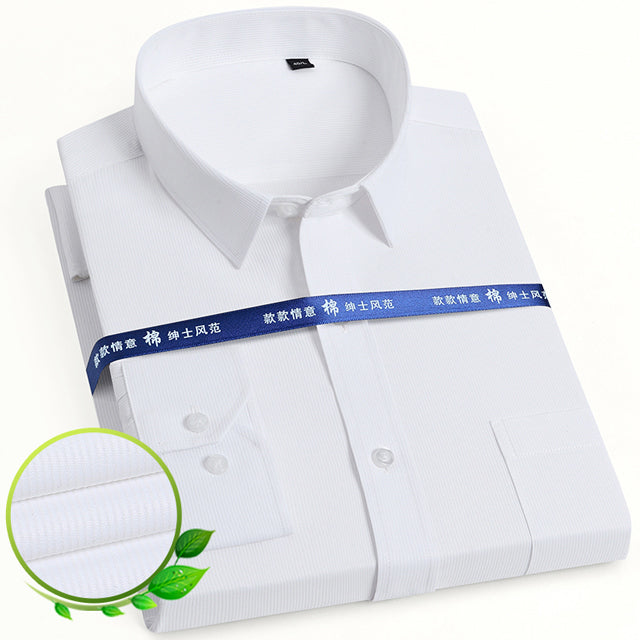 Basic Dress Shirt Single Patch Pocket Formal Business Shirt