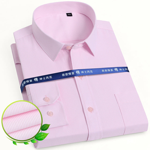 Basic Dress Shirt Single Patch Pocket Formal Business Shirt