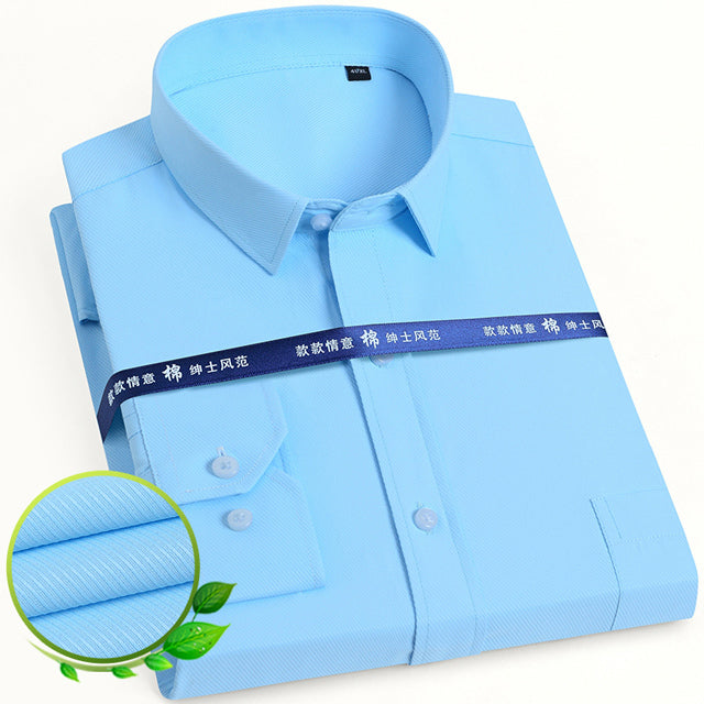 Basic Dress Shirt Single Patch Pocket Formal Business Shirt