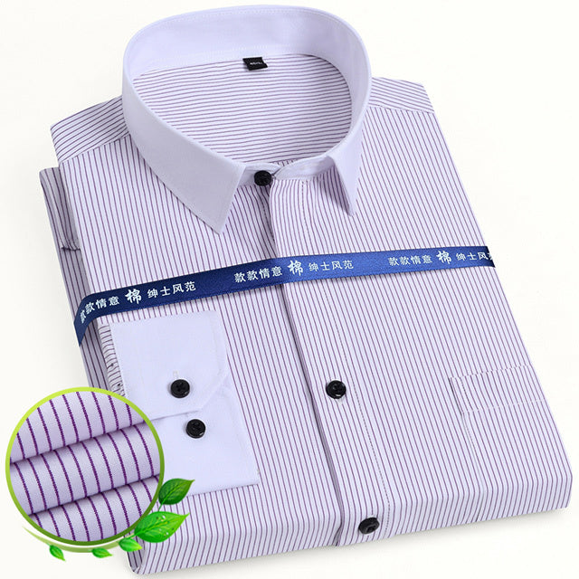 Basic Dress Shirt Single Patch Pocket Formal Business Shirt