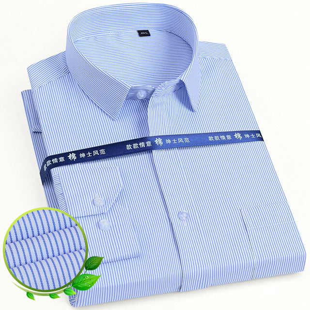 Basic Dress Shirt Single Patch Pocket Formal Business Shirt