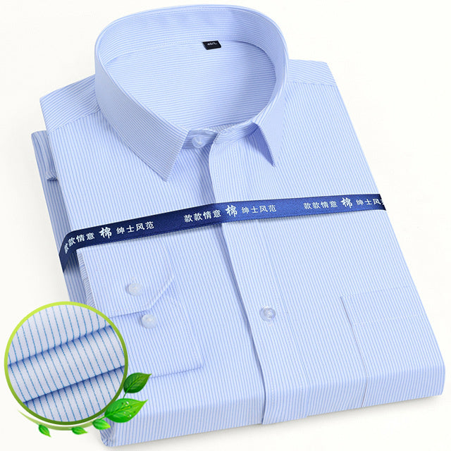 Basic Dress Shirt Single Patch Pocket Formal Business Shirt