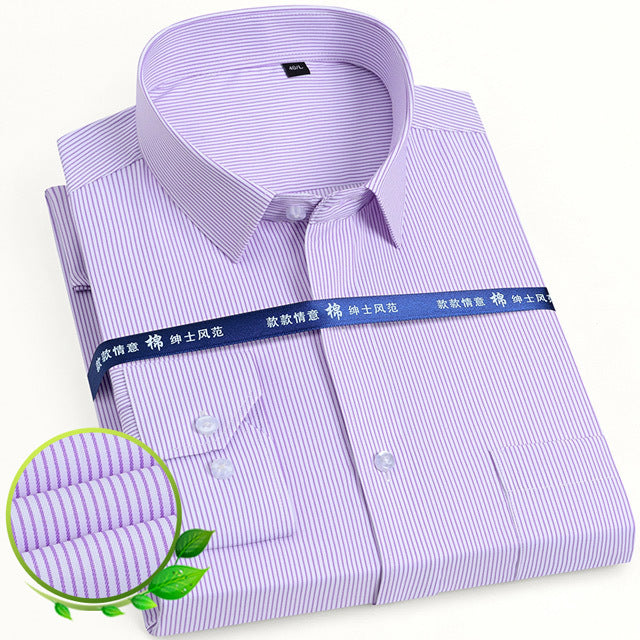 Basic Dress Shirt Single Patch Pocket Formal Business Shirt