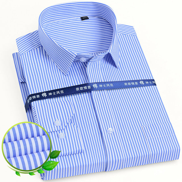 Basic Dress Shirt Single Patch Pocket Formal Business Shirt