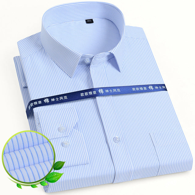 Basic Dress Shirt Single Patch Pocket Formal Business Shirt