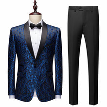 Load image into Gallery viewer, Floral Jacquard Suit Tuxedos Man Set
