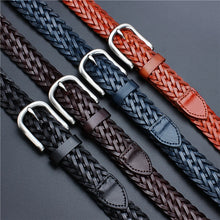 Load image into Gallery viewer, Men&#39;s Genuine Braided Leather Fashion Belt
