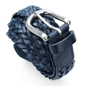 Men's Genuine Braided Leather Fashion Belt