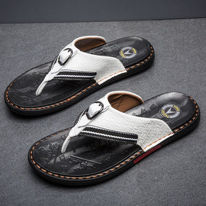 SunbeamSliders™ - Men's Genuine Leather Slippers