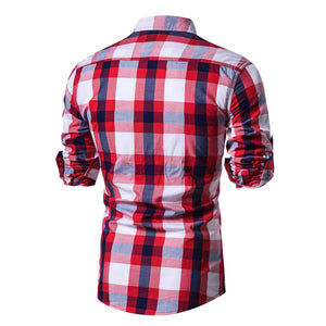 Men's 100% Cotton Plaid Checked Shirt