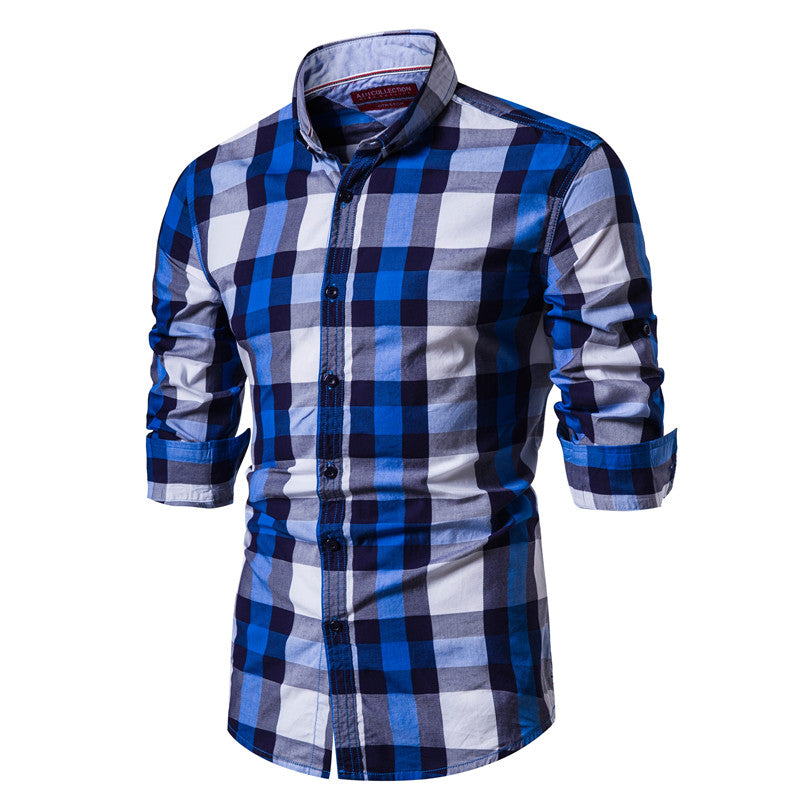 Men's 100% Cotton Plaid Checked Shirt