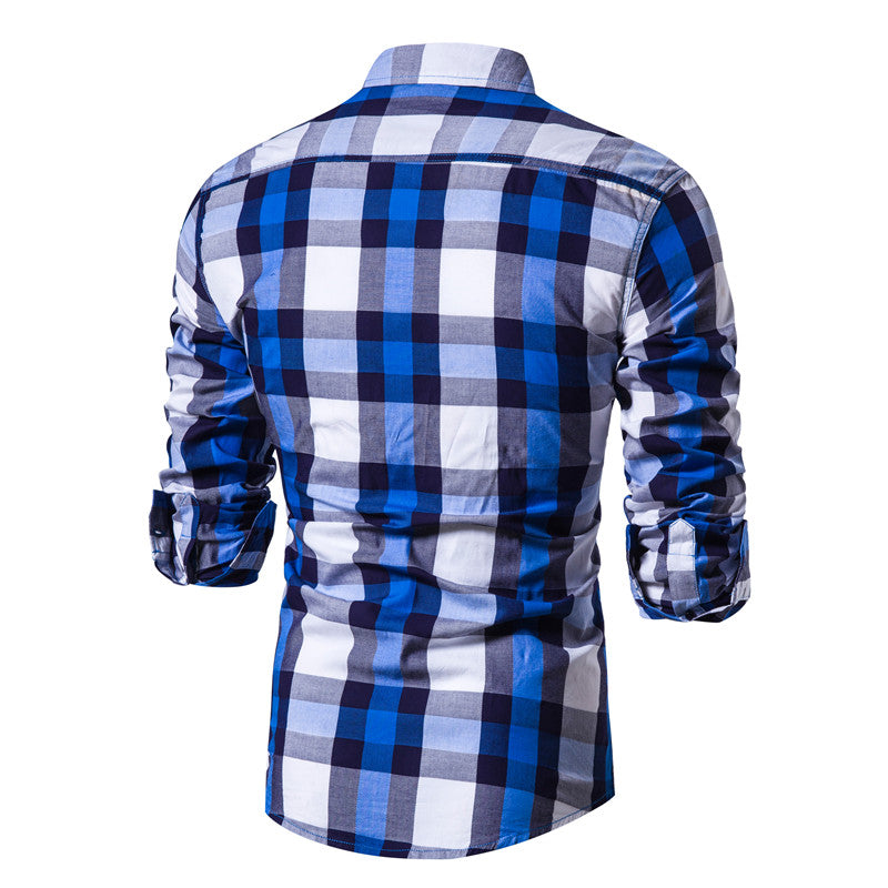 Men's 100% Cotton Plaid Checked Shirt