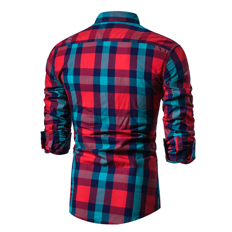 Men's 100% Cotton Plaid Checked Shirt