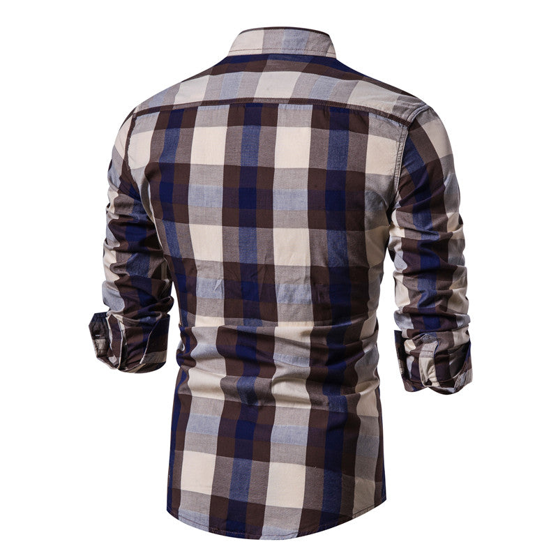 Men's 100% Cotton Plaid Checked Shirt