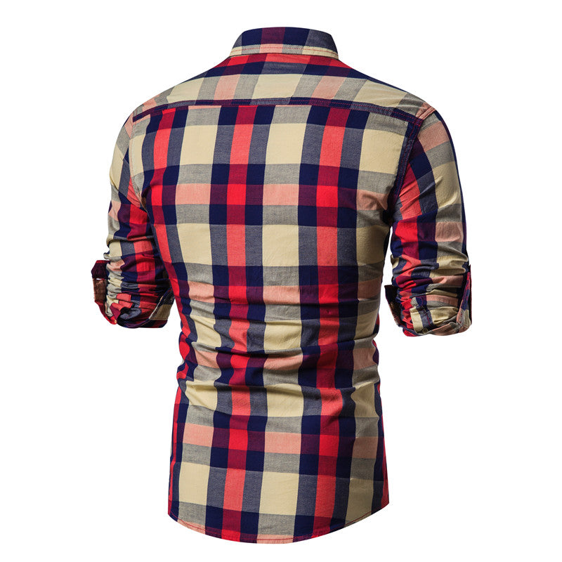 Men's 100% Cotton Plaid Checked Shirt