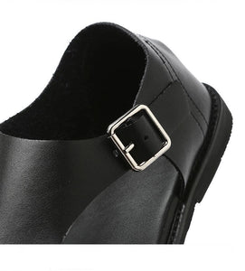 TriumphTrek™ -   Men's Genuine Leather Slip-On Sandals