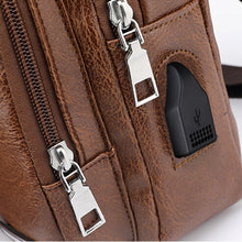Load image into Gallery viewer, Jazzy Leather USB Charging Chest Bag
