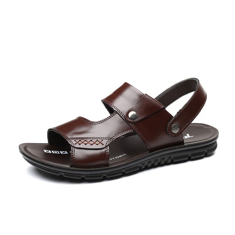 SunlitTrek™ - British Slip-On Leather Sandals