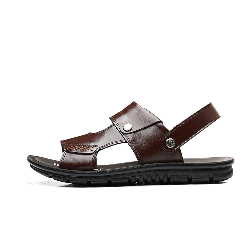 SunlitTrek™ - British Slip-On Leather Sandals