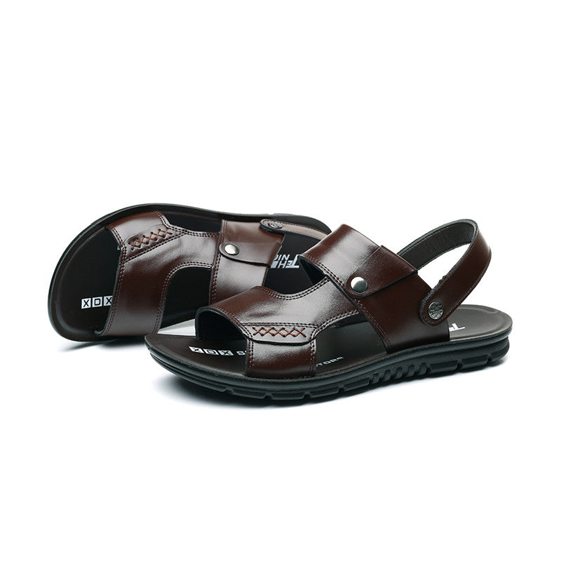 SunlitTrek™ - British Slip-On Leather Sandals