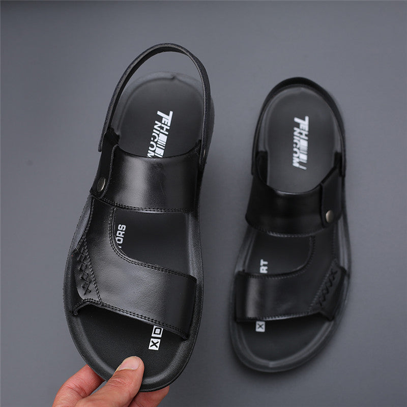 SunlitTrek™ - British Slip-On Leather Sandals