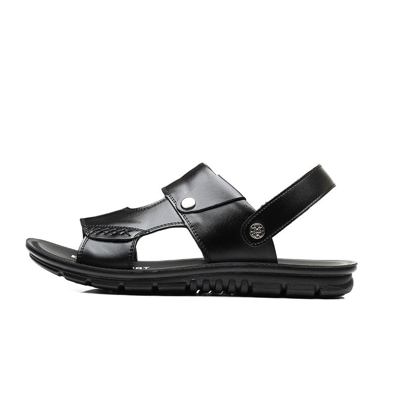 SunlitTrek™ - British Slip-On Leather Sandals