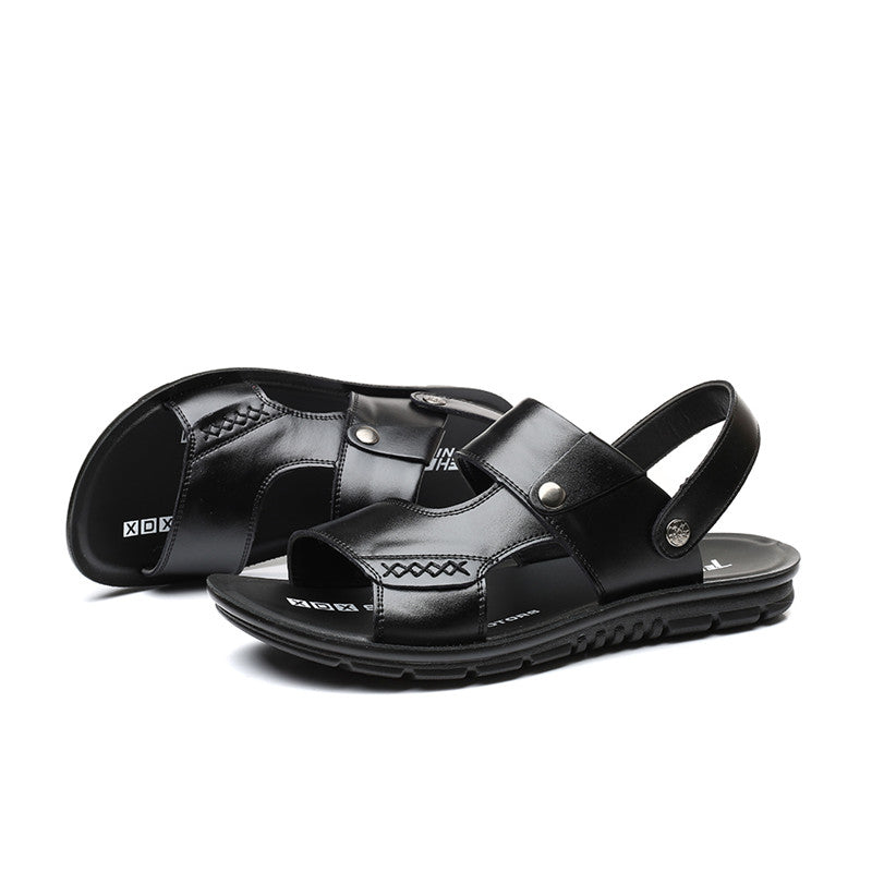 SunlitTrek™ - British Slip-On Leather Sandals