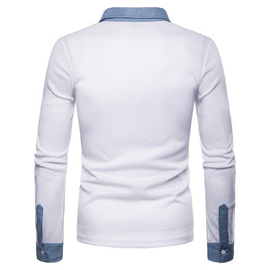 Men's Casual Long Sleeve Polo Shirt