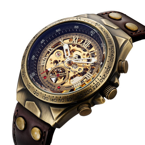 Automatic Steampunk Skeleton Vintage Wristwatch