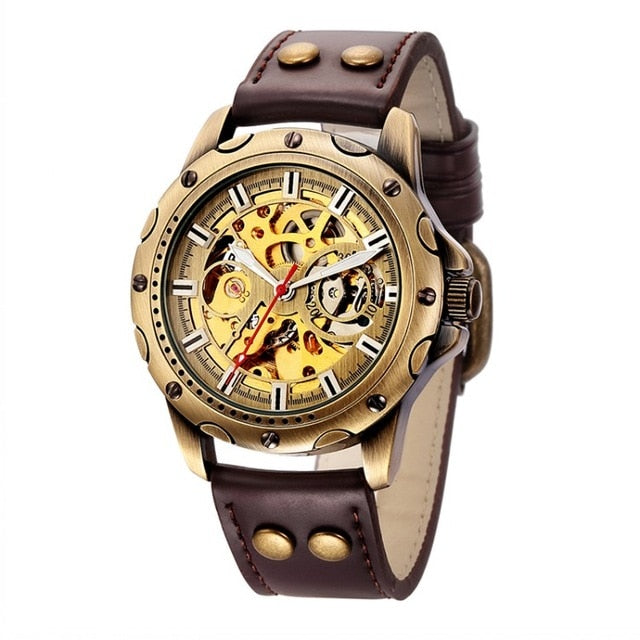 Automatic Steampunk Skeleton Vintage Wristwatch