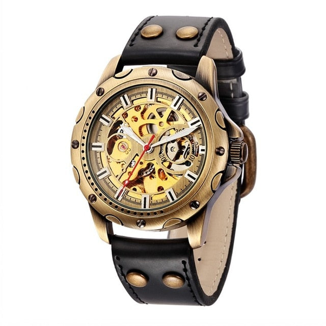 Automatic Steampunk Skeleton Vintage Wristwatch