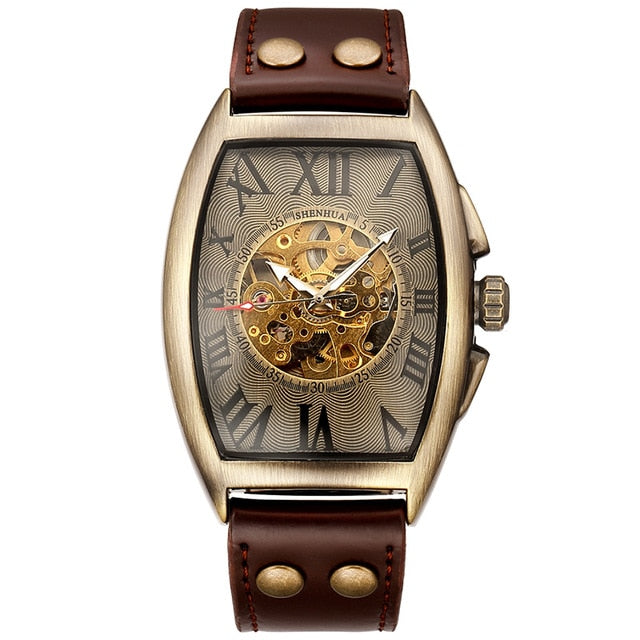 Automatic Steampunk Skeleton Vintage Wristwatch