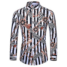 Load image into Gallery viewer, Men Casual Fashion Personality Print Long Sleeve Dressing Shirt
