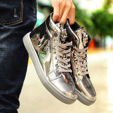 Load image into Gallery viewer, Men Plain Shiny Color Ankle Sneakers
