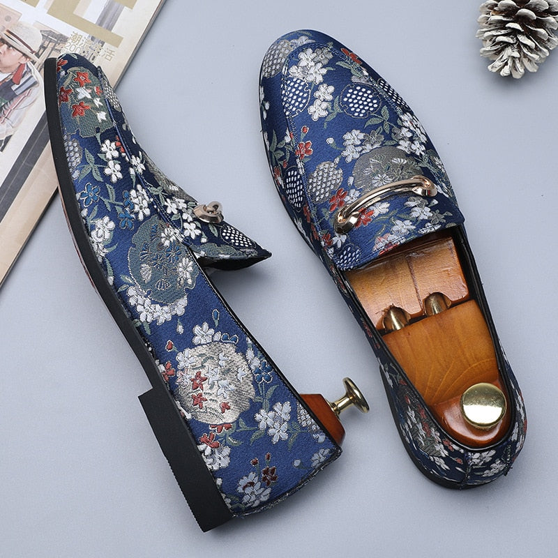 Men Casual Embroider Elegant Fashion Flats Shoes