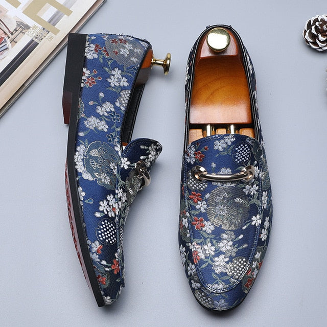 Men Casual Embroider Elegant Fashion Flats Shoes