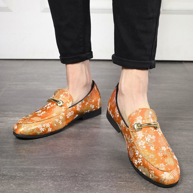 Men Casual Embroider Elegant Fashion Flats Shoes