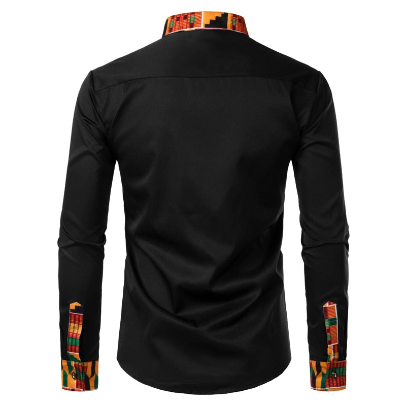 Paul Casual Ankara Style Long Sleeve Shirt