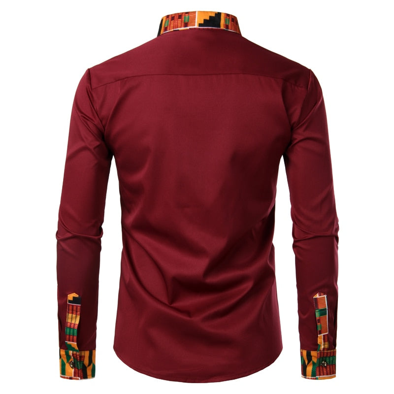 Paul Casual Ankara Style Long Sleeve Shirt