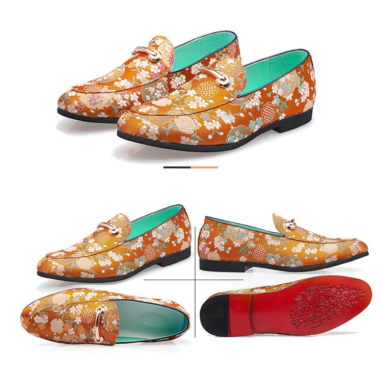 Men Casual Embroider Elegant Fashion Flats Shoes